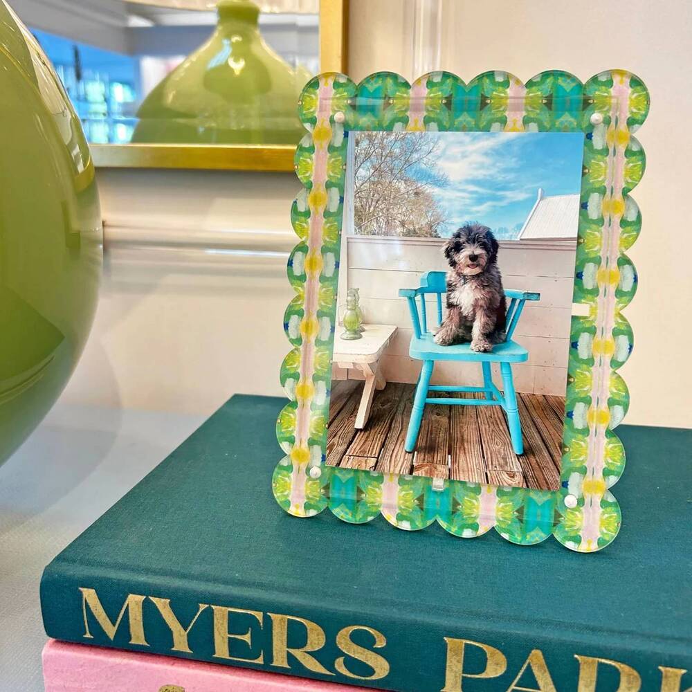 NEW LAURA PARK boca bay acrylic picture frame in multi-color
